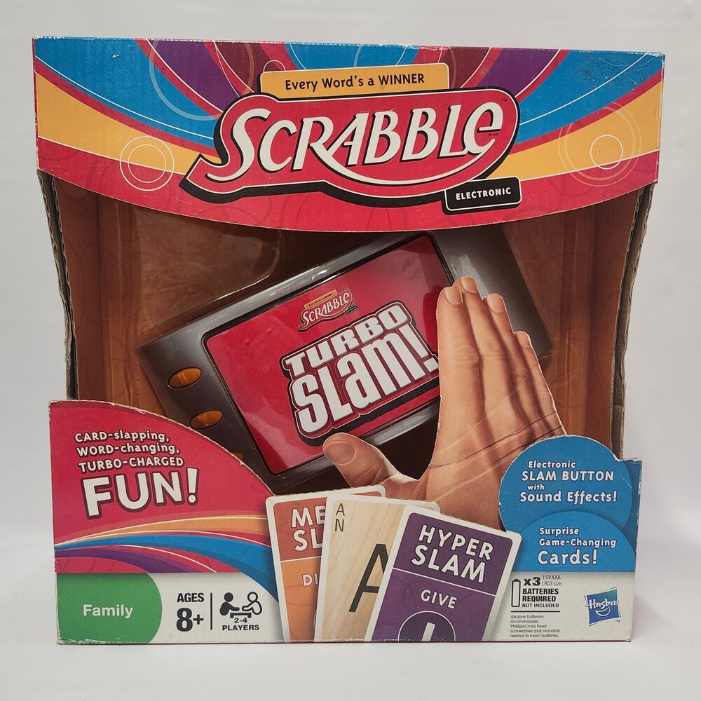 Hasbro Scrabble Electronic Turbo Slam Card Game 2011 Ages 8+ Vintage
